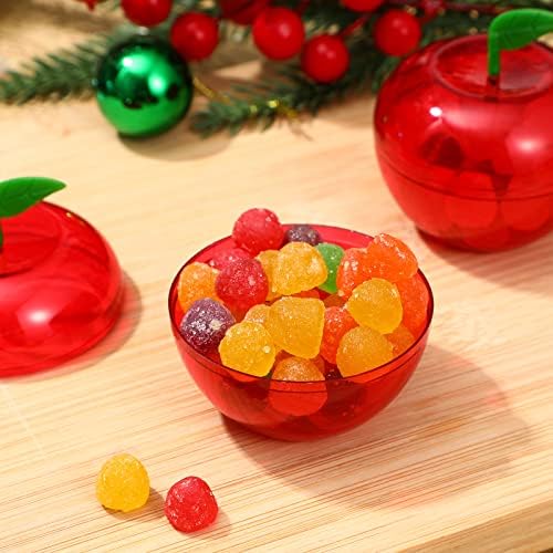 Cabilock 8pcs Apple Conteaker Božićna vjenčana stranačka igračka punjena platic bobbing jabuke Candy Boxes DIY BAUBLES Ornament za