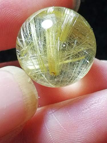 Real Tibetan Himalayan Visoka nadmorska visina Clear Gold Rutilirana kristalna kremenska kugla sfera Orb 0,63 inča Duhovna reiki Izlječenje