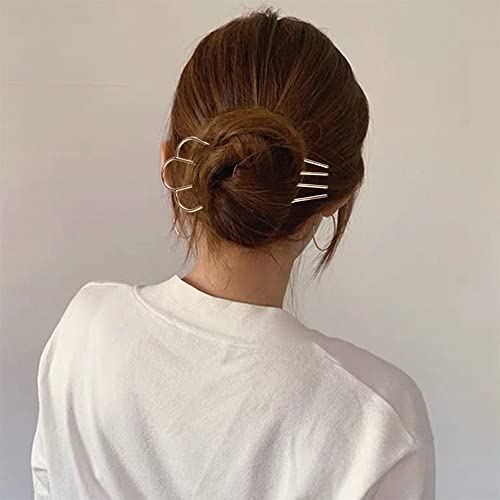 Bybycd češkom za kosu Bočni češljeni metalni štapići za kosu u obliku frizure za frizure Dizajn alata Tkani artefakt za kosu