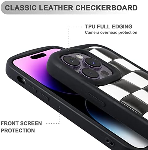 Cool Tode kariran futrola za telefon za iPhone 14 pro max 3D puffer dizajn poklopca TPU Shockofoff Custom telefona Kompatibilna crna
