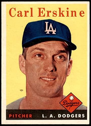 1958 TOPPS 258 Carl Erskine Los Angeles Dodgers Ex / MT Dodgers