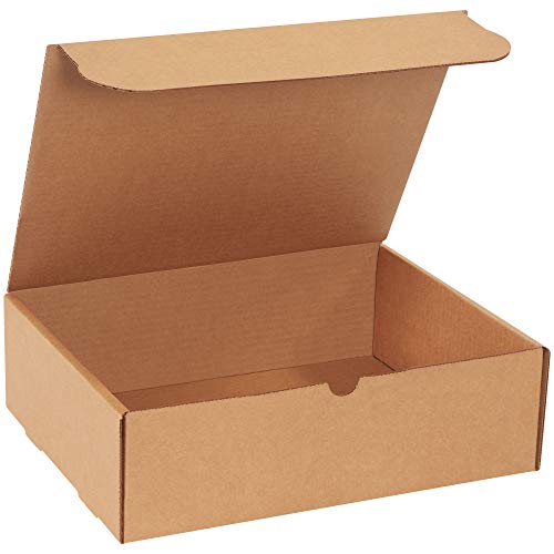 BOX USA Valoviti kartonski poštari, 13 x 10 x 3 inča, Valoviti rezani sanduci za otpremu, srednje smeđe Kraft poštanske kutije