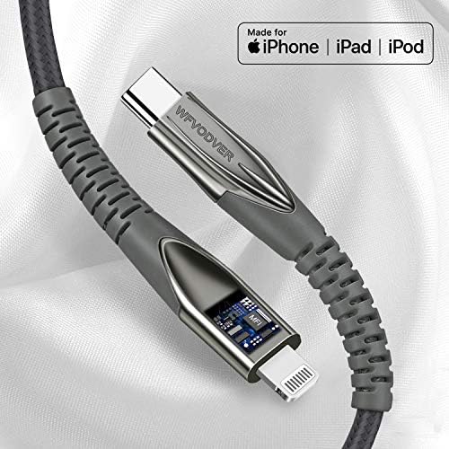 USB-C do gromobranskog kabla [MFI certificirani] WFvodver 10ft / 3M iPhone 12 najlonska pletenica TPYE C Brzi punjenje Kabl Kompatibilan