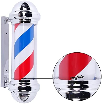 Mefeir 28 '' LED brijački pol Light Classic Style, frizerski salon Barber Shop Open znak, rotirajuće crvene bijele plave LED trake, IP44 vodootporna uštede energije