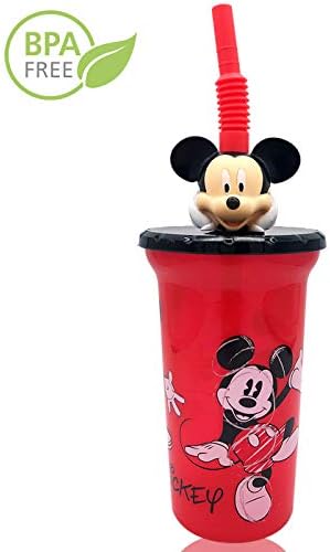 Disney Mickey čaša za vodu sa 3D likom slamnate posude za piće - bezbedne boce bez BPA, lako se čiste, savršeni pokloni za decu dečake devojčice malu decu za kućne putne poslastice
