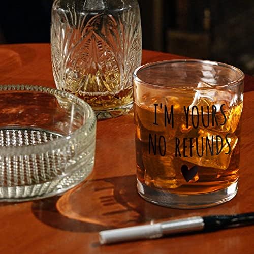 Futtumy Ja sam tvoj ne vraća Whisky Glass 10 oz, Dan zaljubljenih poklon za nju njega muža supruga djevojka momak, rođendanski poklon Božić Poklon angažman poklon vjenčanje poklon staromodan staklo