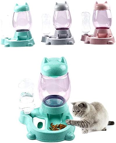 LXYDD praktična automatska hranilica za kućne ljubimce dozator za hranu za pse za mačke posuda za vodu za piće dozator za hranjenje Kućne potrepštine, Pink