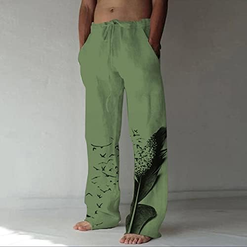 Yundan muške dukseve, pamučne posteljine hlače mekane udobne labave fit široke noge pantalone za noge sportski trčanje jogger hlače nacrtavanje