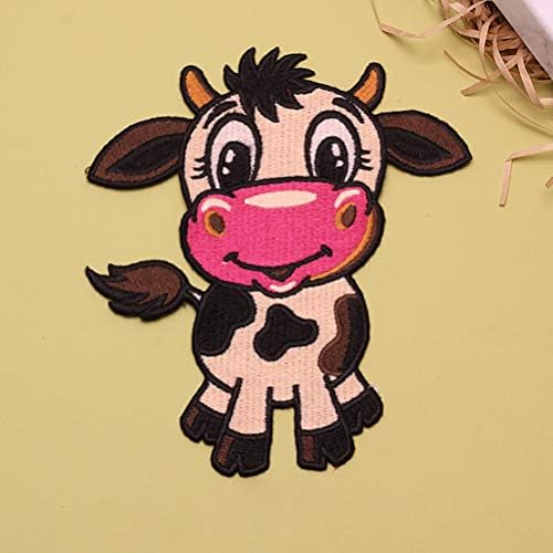 Toyandona crtane naljepnice 5pcs glačalo na životinjskim aplikacijama Slatke krave Farm životinje vezene mrlje stoke kiku odjeće zakrpe za diy odjeću šivanje