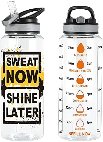 Početna Tune 32oz boca vode sa slamom i vremenskim markerom, BPA Besplatno TRITAN & Proof & Carry ručka - znojite sada