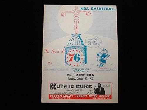 25. oktobar 1966. Baltimore Bullets @ Philadelphia 76ers NBA program - NBA programi