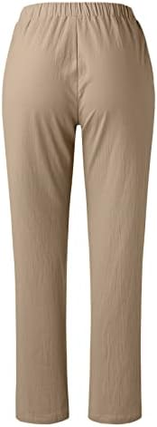 Ženske pamučne pantalone, ljetno casud comfort široko noga palazzo joga capris solidne pantalone sa džepovima