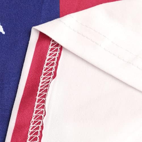 Ženski duboki V izrez Spandex T majica Lounge Thees Tees Short rukava Colorblock Američka zastava Majica UC