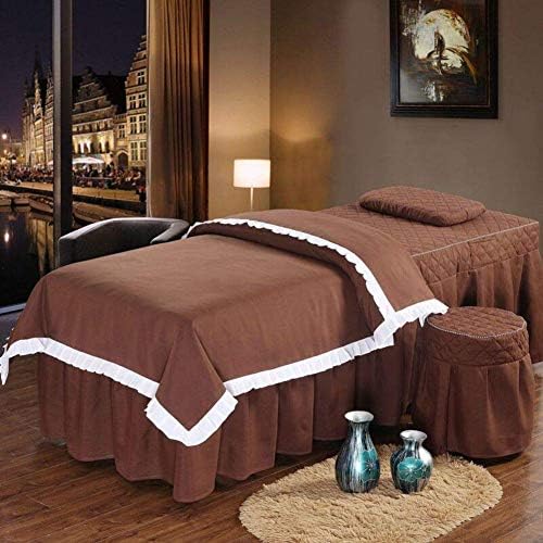 Zhuan Premium masažni stol setovi kozmetički krevet pokrivač 4 komada prozračne masažne krevete suknja jastučna ploča za spavanje sa rupama za odmor-l 80x190cm