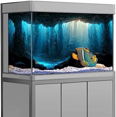 Naljepnica u pozadini akvarij, podvodna pećinska kamena HD tiskari za pozadinu ribe rezervoar Backdrop ukrasi PVC pejzažni poster)