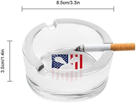 Lacrosse kaciga i štapići Američka zastava Glass Ashtray za cigarete okrugle ladice za pepeo za kućni ured i restorane