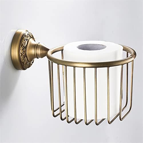 HQSGDMN toaletni držač za papir sa policama za kupaonicu, zlatni kupatilo pribor za kolut za kolut za toalet, zidni montiran, otporan na hrđu