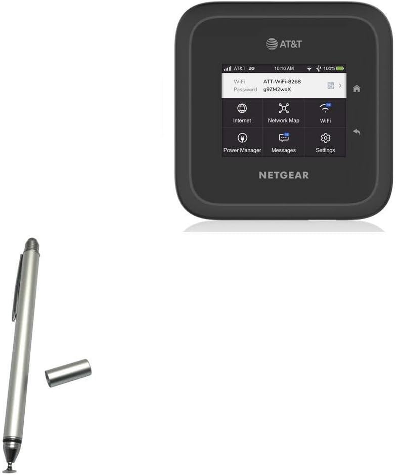 Boxwave Stylus olovkom Kompatibilan je s mrežom Nighthawk M6 Pro Mobile Hotspot - Dualtip Capacitiv Stylus, Fiber Tip Disk Tip kapacitivnog olovke - Metalno srebro