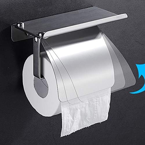 Držač za toaletni papir Genigw Roll sa telefonom, kupaonica tkiva raspršivača zida montirana mat crna