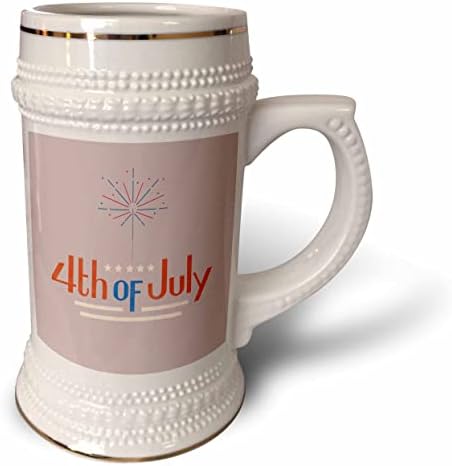 3droze Jednostavno i kreativno 4. srpnja Mešana američka boja zastave - 22oz Stein krigla