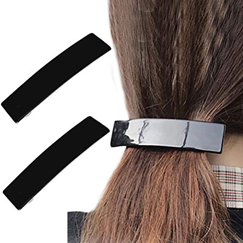 4 Veliki crni metalni držač za kosu širine kose Barrettes francuski bočni klip za kosu Sweet Hair Pins Slide Slight Moderan za gustu