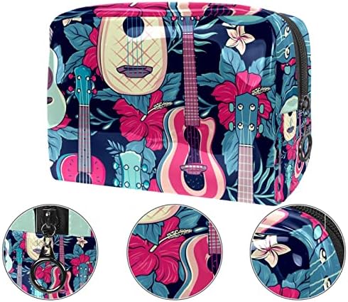 Tbouobt kozmetička torba za žene, šminkerne torbe Sobni toaletni torbica Travel Poklon, HAVAII voće ukulele lubeno-telena cvjetni