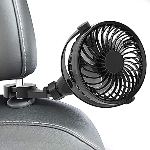 Liliang- - isparni hladnjaci automobila USB ventilator sa kopčom za zaglavlje za glavu, jaki protok zraka, četiri brzine, rotacija 360 °, prijenosni ljubitelj osobnog vozila, idealan za pogoniteljskim ljubimcem