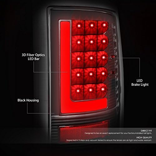 Auto Dynasty Quad farovi sklop i crvena 3D LED traka Zadnja zadnja svjetla kočione lampe kompatibilne sa Dodge Ram 1500 2500 3500