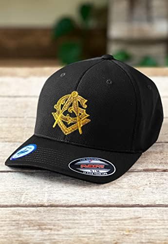 Zlatni trg i kompas izvezeni masonski flexfit odrasli cool i suhi sportski šešir