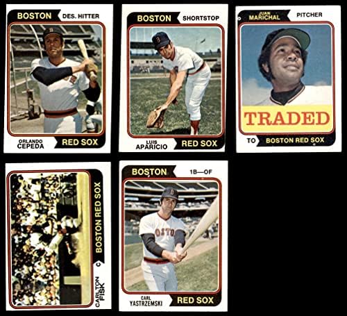 1974 Topps Boston Red Sox u blizini Team Set Boston Red Sox VG + Red Sox