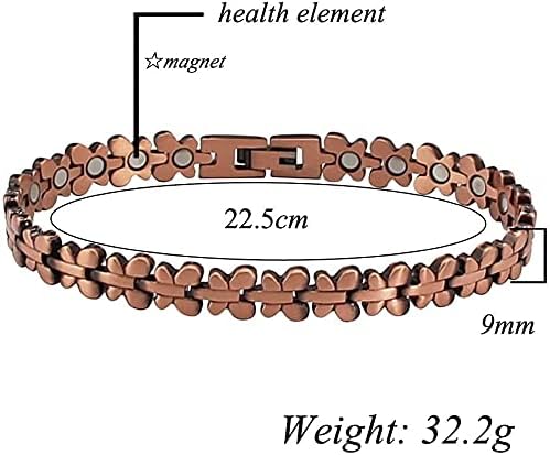 Magnetna terapija bakrene magnetske narukvice za muškarce Žensko olakšanje bolova za artritis Zdravlje protiv umora Cvjetni uzorak
