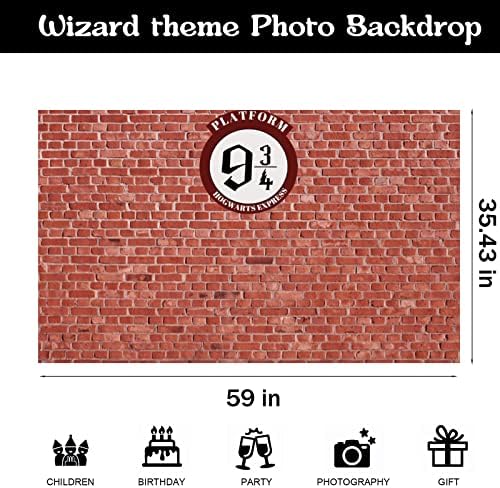 Magical Party Supplies Set, Hombae platforma Party Dekoracije, crvena cigla zid stranka pozadina Wizard Party Sretan rođendan Banner