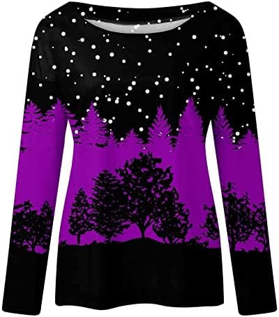 Duks za žene Retro ovratnik pulover Plus Size Atletski dugi Božićni džemperi za žene
