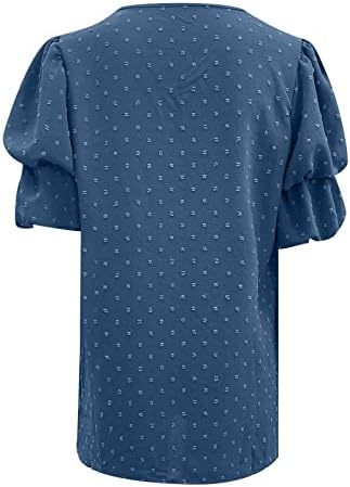 Ženska Košulja Za Trčanje Ženske Bluze Sa Duplim Lisnatim Rukavima Ljetne Polukrugove Sa Tačkama V Vratne Majice Casual T Shirt