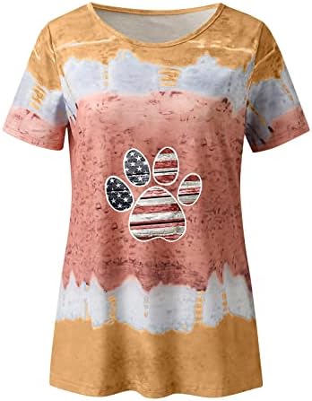 4. srpnja Košulje Žene USA zastava Thirts Majice Summer Casual Tops Kratki rukav Majica Patriot Comfy Loose Majice Vrh