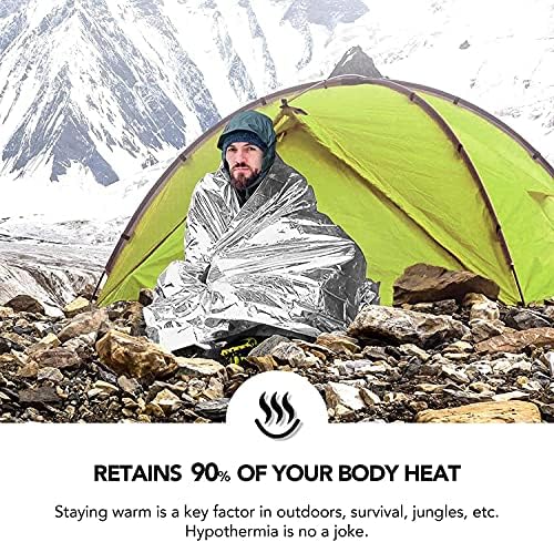 Pokrenuta hitna folija Mylar Termal ćebad - zadržava 90% tjelesne toplote, visoko reflektirajuće sigurnosne pokrivače - idealna opskrba