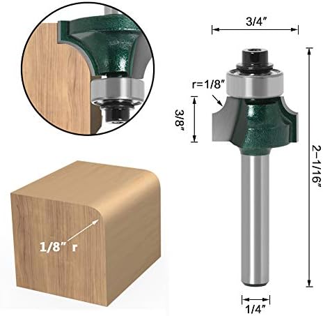 Yakamoz Router Router Set 1/4-inčni rudnik rutera preko rutera Corner Corner Ondring Edge Formiranje usmjeravanja Zitovi komadići