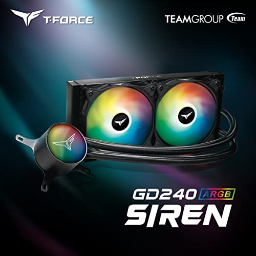 Teamgroup T-Force sirena GD240E AIO ARGB CPU liquid Cooler kompatibilan sa AMD Ryzen/Intel All-in-One 4000 RPM brzina ventilatora