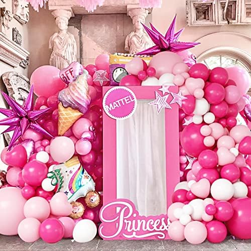 RUBFAC 164kom vruće ružičasti baloni sa oblikom srca za princezu temu rođendanska djevojka zabava svadbeni tuš vjenčanje djevojačko veče dekor za zabavu