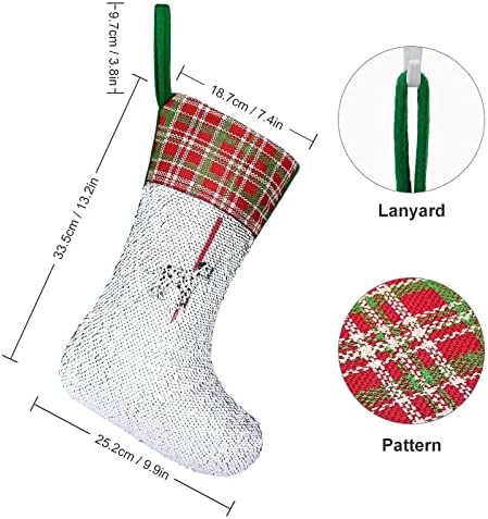 Dalmacije tanki linijski vatrogasnička zastava Božićna čarapa sa blistavim blimblingiranjem Xmas Holiday kamin za kamin za zabavu