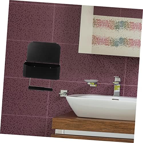 Operilacx WC papir Držač zidne police za pričvršćene od nehrđajućeg čelika nosač držača nosača stalak za zid zida WC Tshod držač toaletnog papira Raspršite kupaonice crna