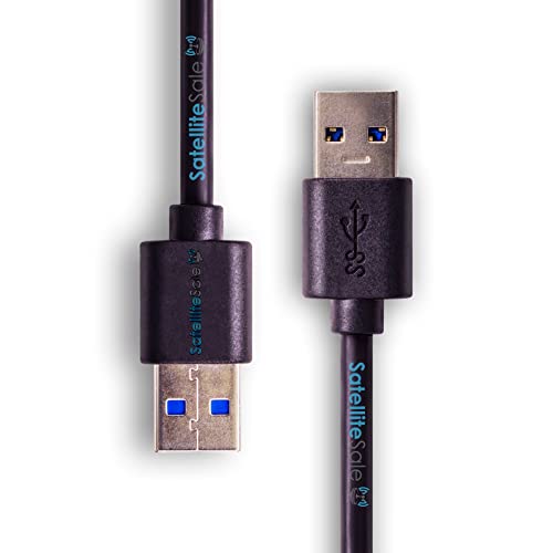 Satelititesale Digital USB 3.0 Kabl podataka muški za muški tip A SuperSpeed ​​5Gbps Univerzalna žica PVC Crna kabel 6 stopa