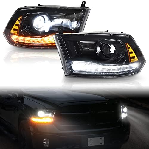 KEWISAUTO Full LED farovi sa preklopom cijevi za Dodge Ram 2009-2018, prednja svjetla sa Žmigavcem LED prednja svjetla sa projektorom