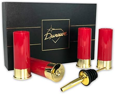 Durawe Company 12 Gauge Shot Glass Set od 5-hladnih šoljica sa Točilicom, Bar naočare Poklon set stakla za piće za muškarce Luksuzni Poklon Set, plastične čašice