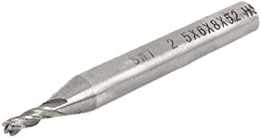 X-DREE 1/4 6mm izbušena rupa 52mm dužine četiri 4 Flaute 2.5 mm HSS krajnji mlin rezač CNC Bit (1/4 '' 6 mm vástago 52 mm largo Cuatro 4 estrías 2.5 mm HSS krajnji mlin rezač CNC Bit
