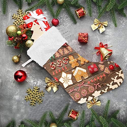 Alaza Božićne čarape Božićni kolačići i ukrasi klasični personalizirani veliki ukrasi za čarape za obiteljski odmor sezona Party Decor