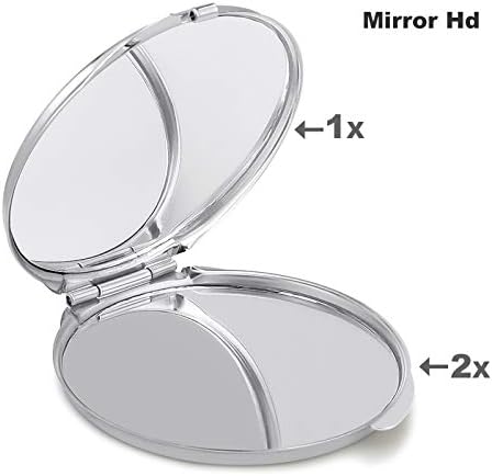 Vintage Mellophone Silhouette kompaktno ogledalo okruglo Makeup Metal džepno ogledalo prenosivo sklopivo dvostrano sa 2X 1X