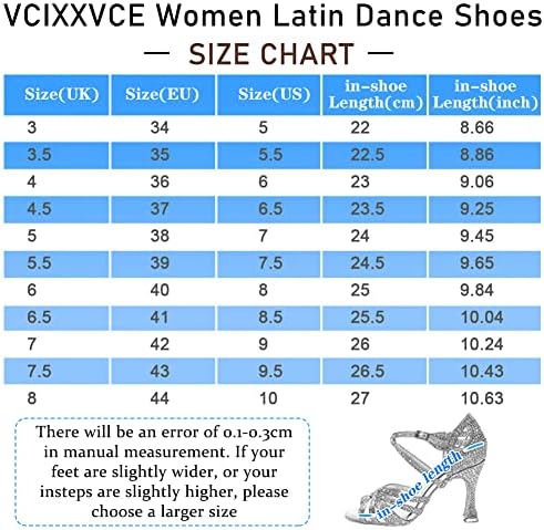 VCIXXVCE Ženska čipka za čipku Latin Ballroom Gosple Plesne cipele Rhinestone Salsa Tango Performance Plesne čizme, Model-L435