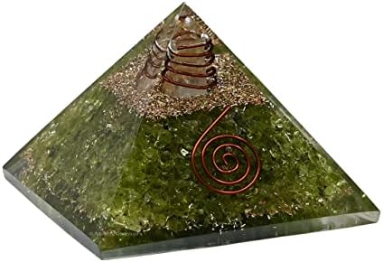 Orgone piramida sa peridotom kristalnom i ljekovitim kvotama kvarcnom tačkom - Prirodno zacjeljivanje Kamenje orgonita energetski generator za jogu meditaciju