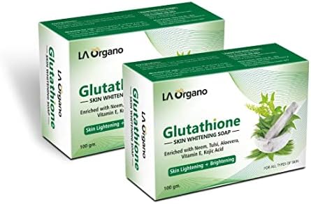 Beuniq Glutathione neem & amp; Tulsi sapun za izbjeljivanje kože, sa Kojičnom kiselinom za posvjetljivanje kože & posvjetljivanje, tamno mjesto i uklanjanje mrtvih ćelija kože, pravičnost sapun - sve vrste kože